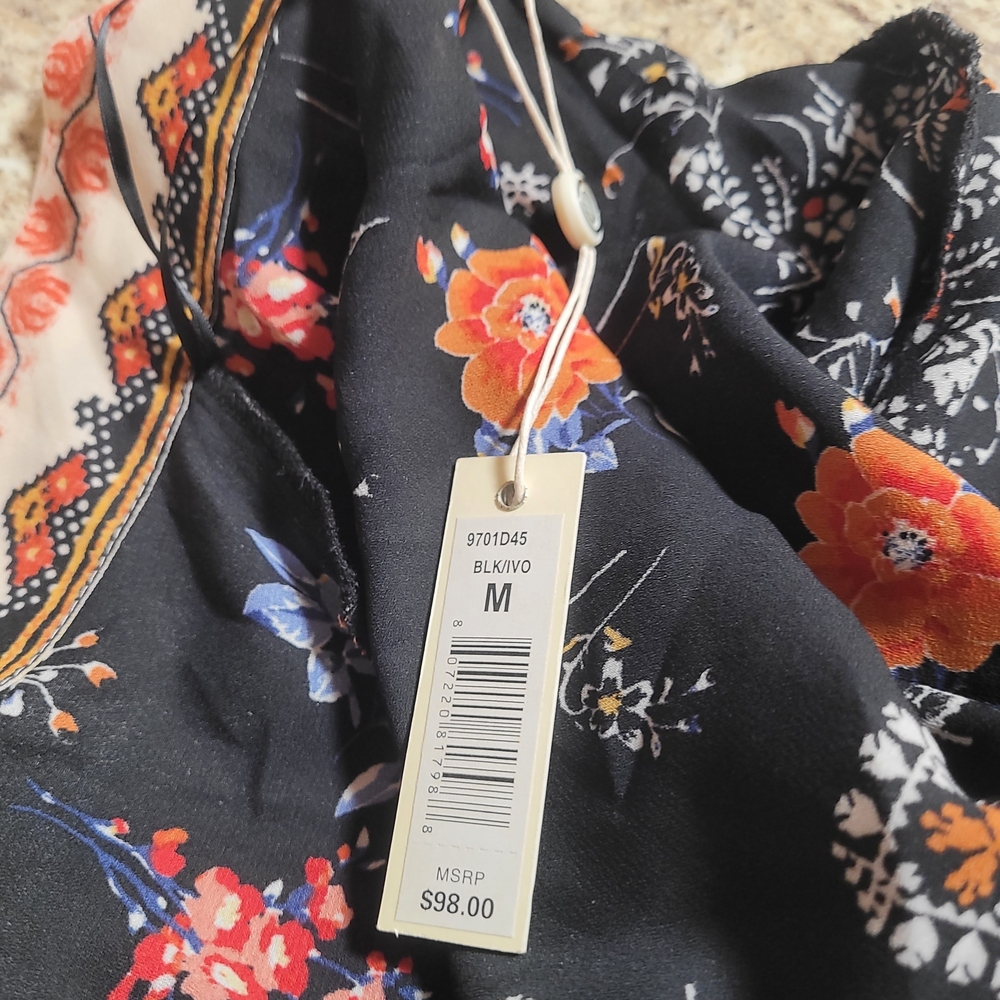Max Studio Black Floral Robe - Picture 14 of 15
